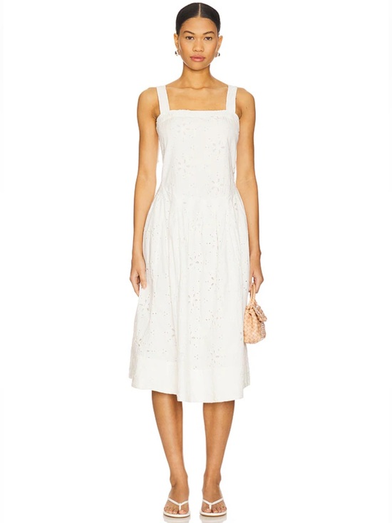 Free People Dresses & Skirts - Free People Primavera Cotton Eyelet Midi Dress in White Women’s Size Small NWT